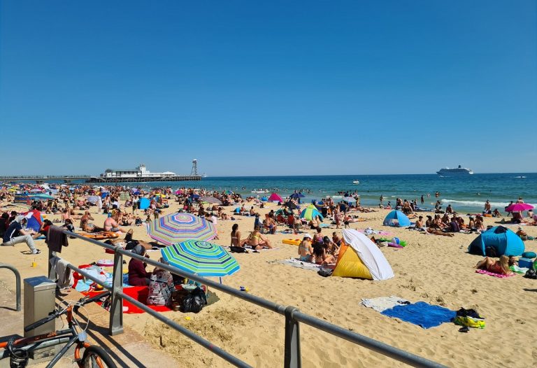 Overcrowding Bournemouth beach