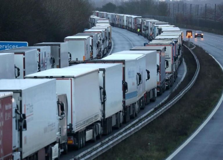 Lorry drivers on M20