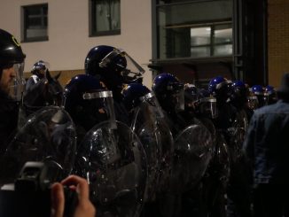 bristol protest stopped by riot police