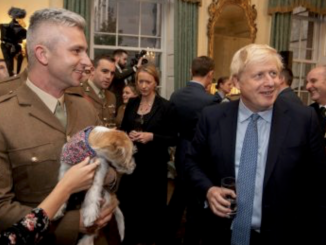 Boris Johnson holding pet