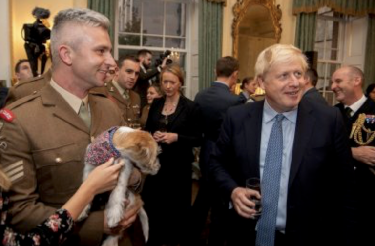 Boris Johnson holding pet