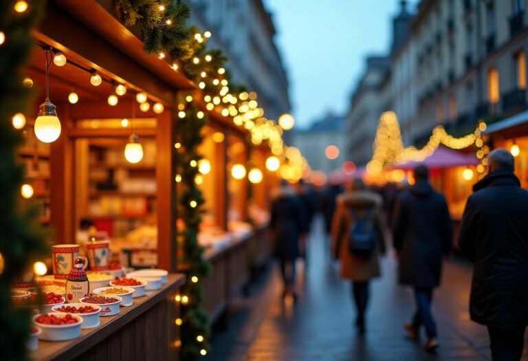 Aberdeen's Christmas Village with festive lights and decorations