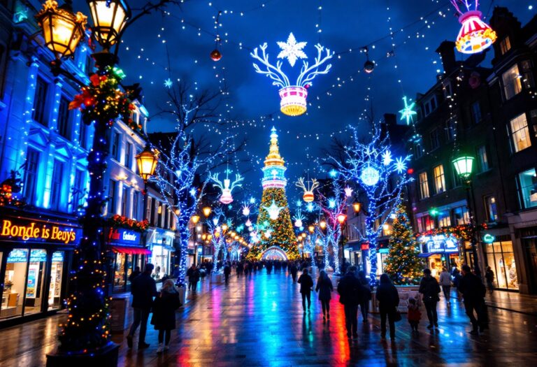 Festive projections showcasing Aberdeen FC in the West End