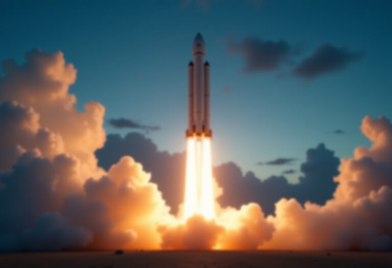 Elon Musk's Starship rocket launching into space