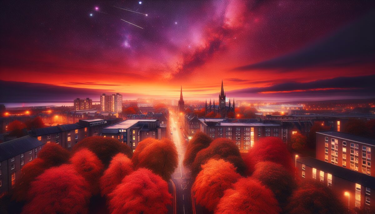 Autumn skies illuminate Halloween night in Aberdeen