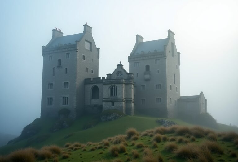Stunning view of a castle hotel in Scotland