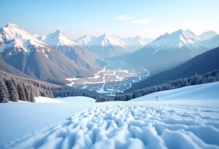 Scenic view of Kitzbühel ski slopes and mountains