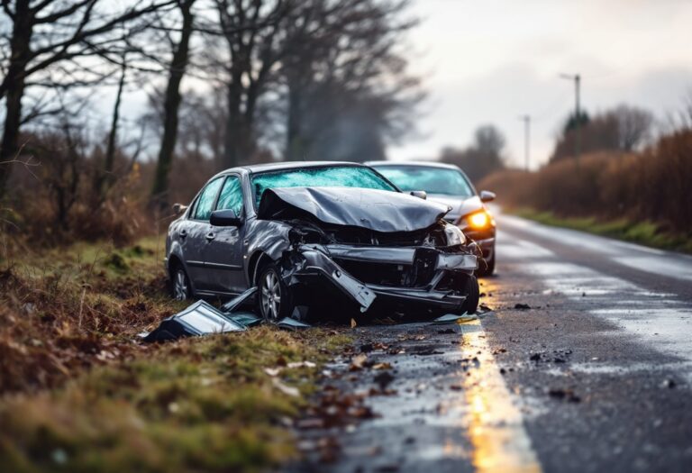 Scene of two-car collision on Aberdeenshire road