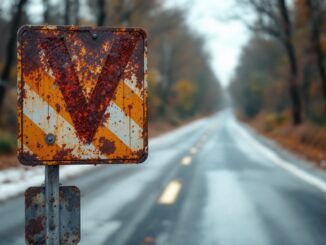 Old road signs in Inverness showing wear and tear