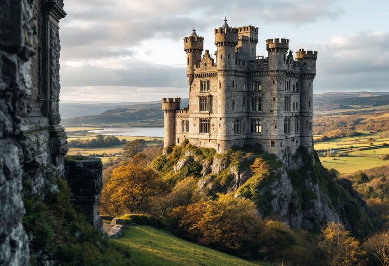 Dunrobin Castle with a spooky atmosphere in Scotland