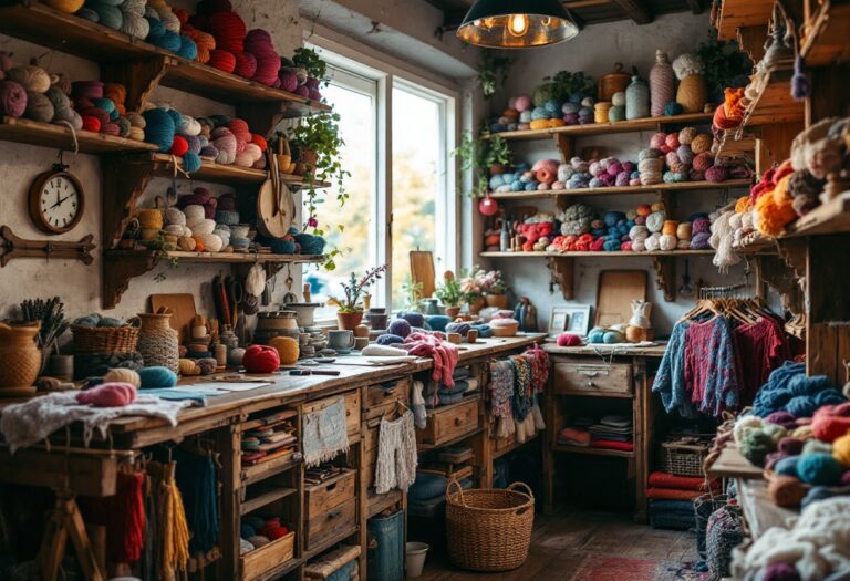 Knitters from Isle of Sanday showcasing their craft