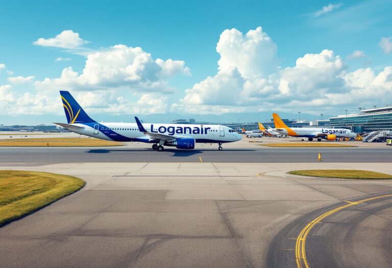 A Loganair aircraft at Aberdeen Airport ready for departure