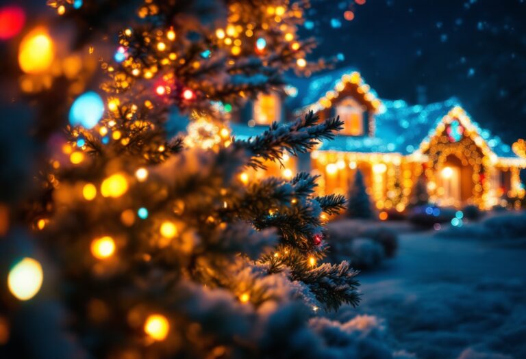 Christmas lights display created by a Moray dad for charity