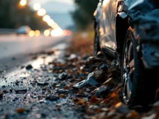 Scene of tragic accident on A9 with emergency response