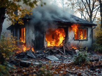 Firefighters at the scene of a house fire in Drumbeg
