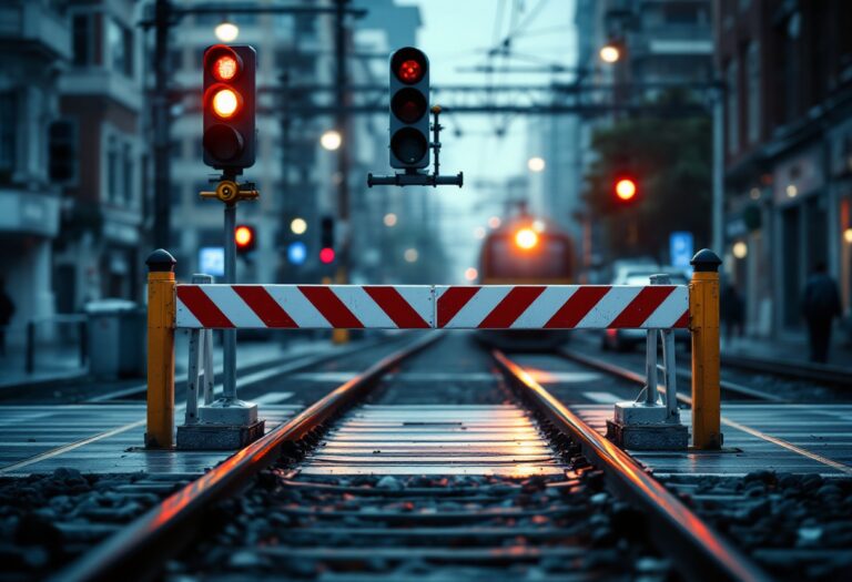 Dramatic scene of a train collision due to reckless driving