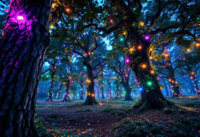 Enchanting winter light display at Landmark Forest Park