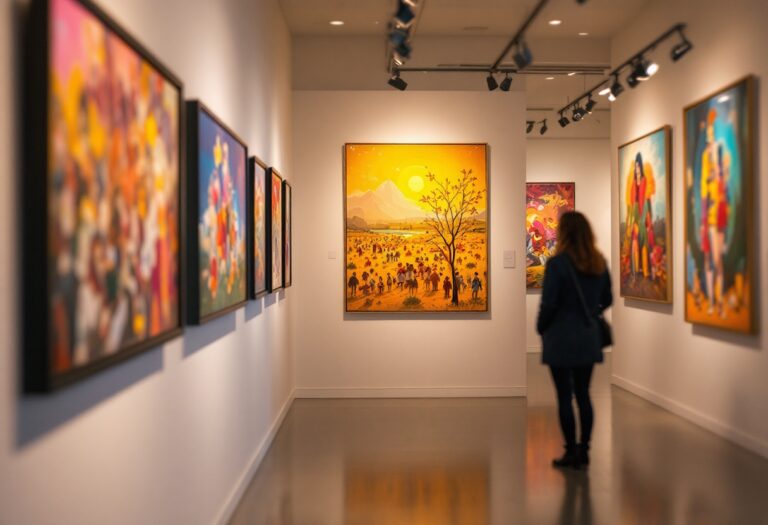 A young artist showcasing their work at a national exhibition