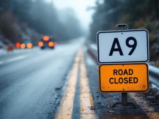 Major accident on A9 road near Tore, Scotland