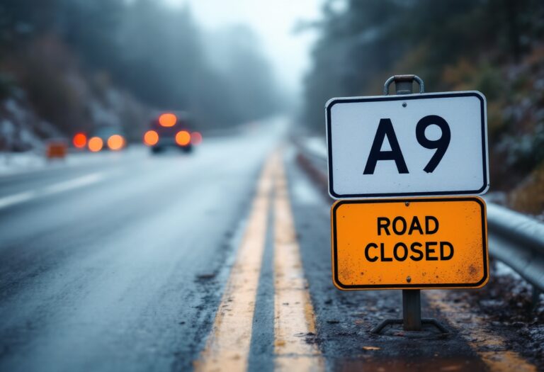 Major accident on A9 road near Tore, Scotland