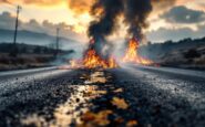 A96 road closed due to van fire causing traffic delays
