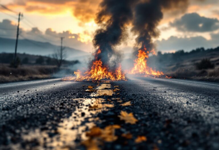 A96 road closed due to van fire causing traffic delays