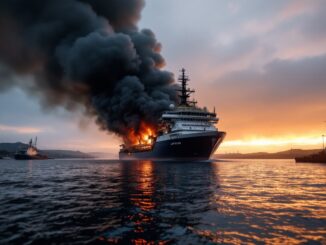 Fire incident on a cargo ship in Aberdeen's South Harbour