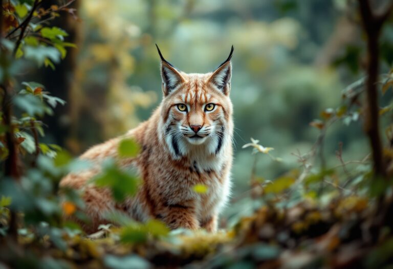 Rescued lynx in the Scottish Highlands during fundraiser