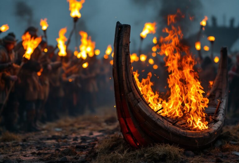 Colorful scene from Shetland's Up Helly Aa festival