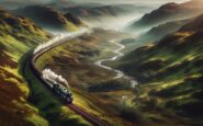 A scenic steam train journey through the Scottish Highlands