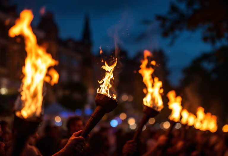 Fireballs being swung during Stonehaven New Year event