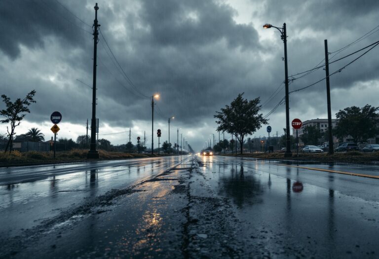 Immagine di Aberdeen colpita dalla tempesta Eowyn