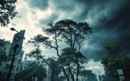 Immagine di tempesta Eowyn con avvisi meteo severi