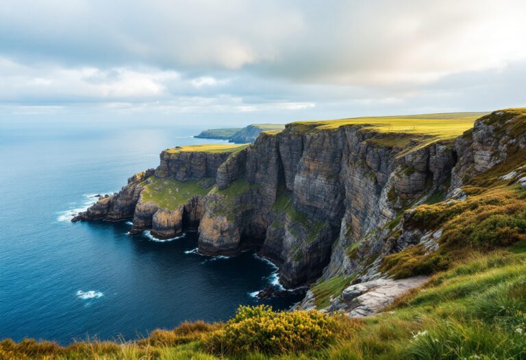 Scenic view of Gamrie village in Aberdeenshire, Scotland