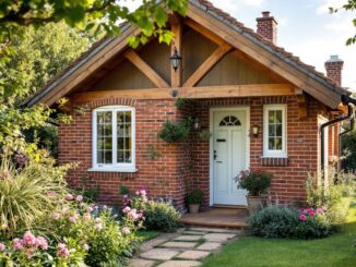 Beautiful Rose Cottage surrounded by lush greenery