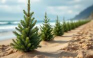 Innovative coastal protection using Christmas trees