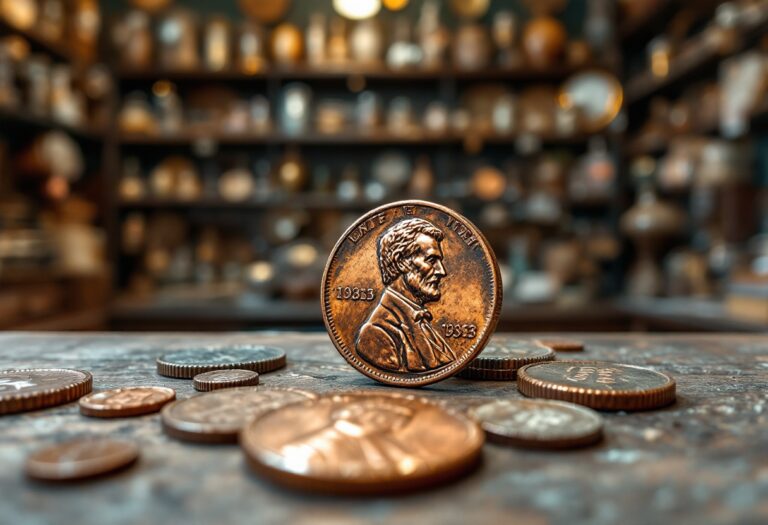 Close-up of a counterfeit 1933 penny revealing details