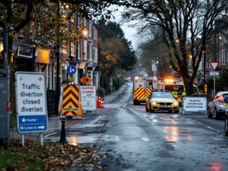 Emergency services at a major incident scene in Coventry