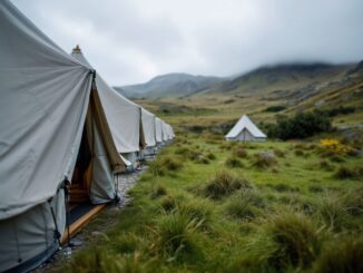 Un'accogliente tenda glamping nei Cairngorms