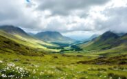 Helicopters flying over Aberdeenshire landscape