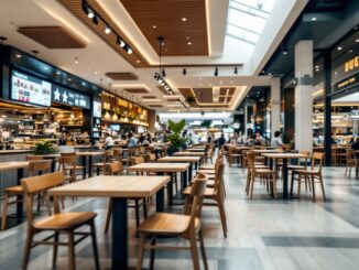 Modern food court design at Eastgate Shopping Centre