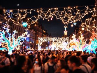 Vibrant light displays at Spectra Festival in Aberdeen