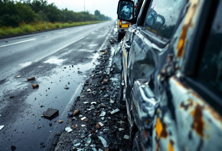 Damage to vehicle from debris on A98 road