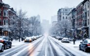 Snowfall in the UK as winter weather returns