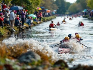 Competitors racing in the Aberdeen Boat Race anniversary event