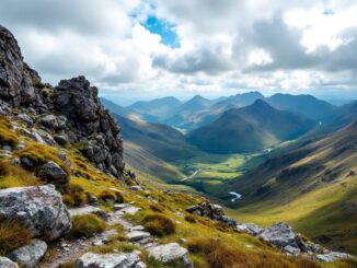 Scenic view of Beinn Eighe mountain trail in Scotland