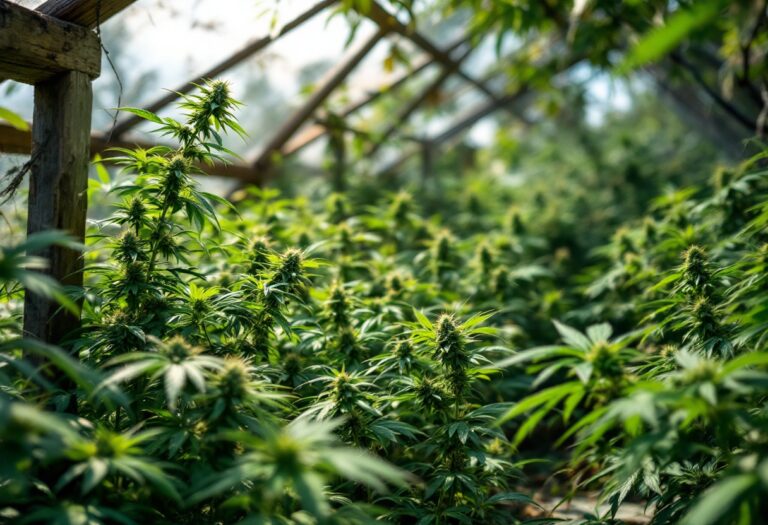 Cannabis plants growing in Aberdeenshire