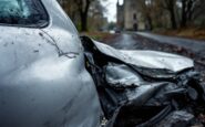 Scene of a car crash near Dunnottar Castle causing delays