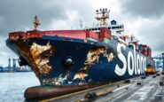 Container ship Solong docked in Aberdeen after collision