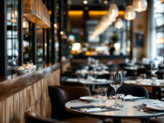 Elegant dining setup at The Bank Cafe in Huntly